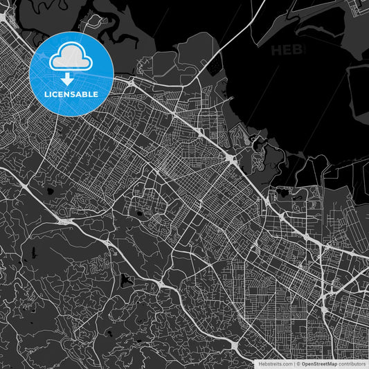 Palo Alto, California - Area Map - Dark
