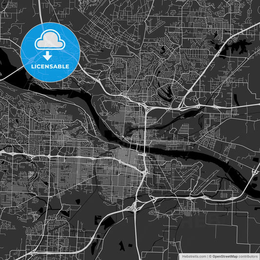 North Little Rock, Arkansas - Area Map - Dark