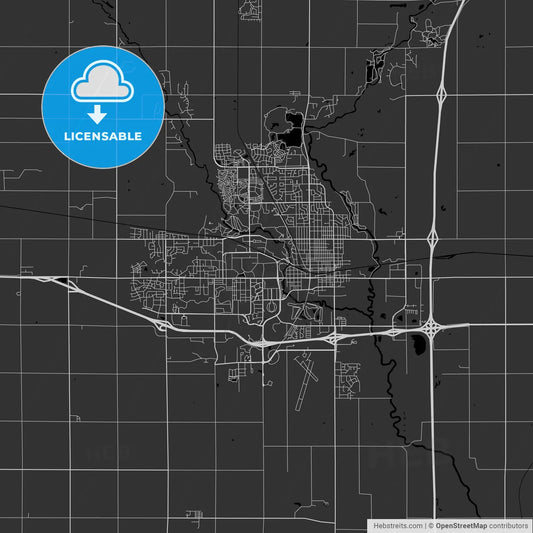 Ames, Iowa - Area Map - Dark