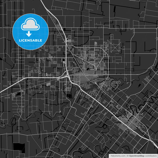 Harlingen, Texas - Area Map - Dark