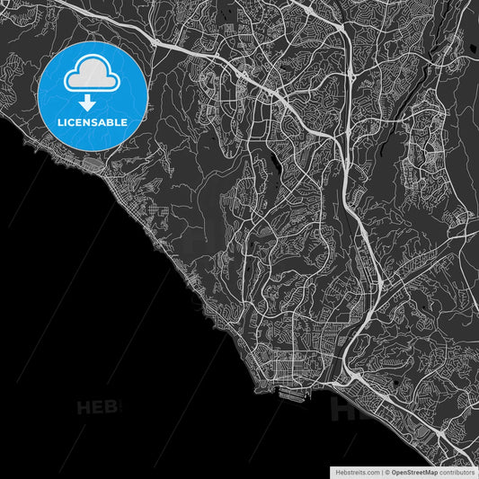 Laguna Niguel, California - Area Map - Dark