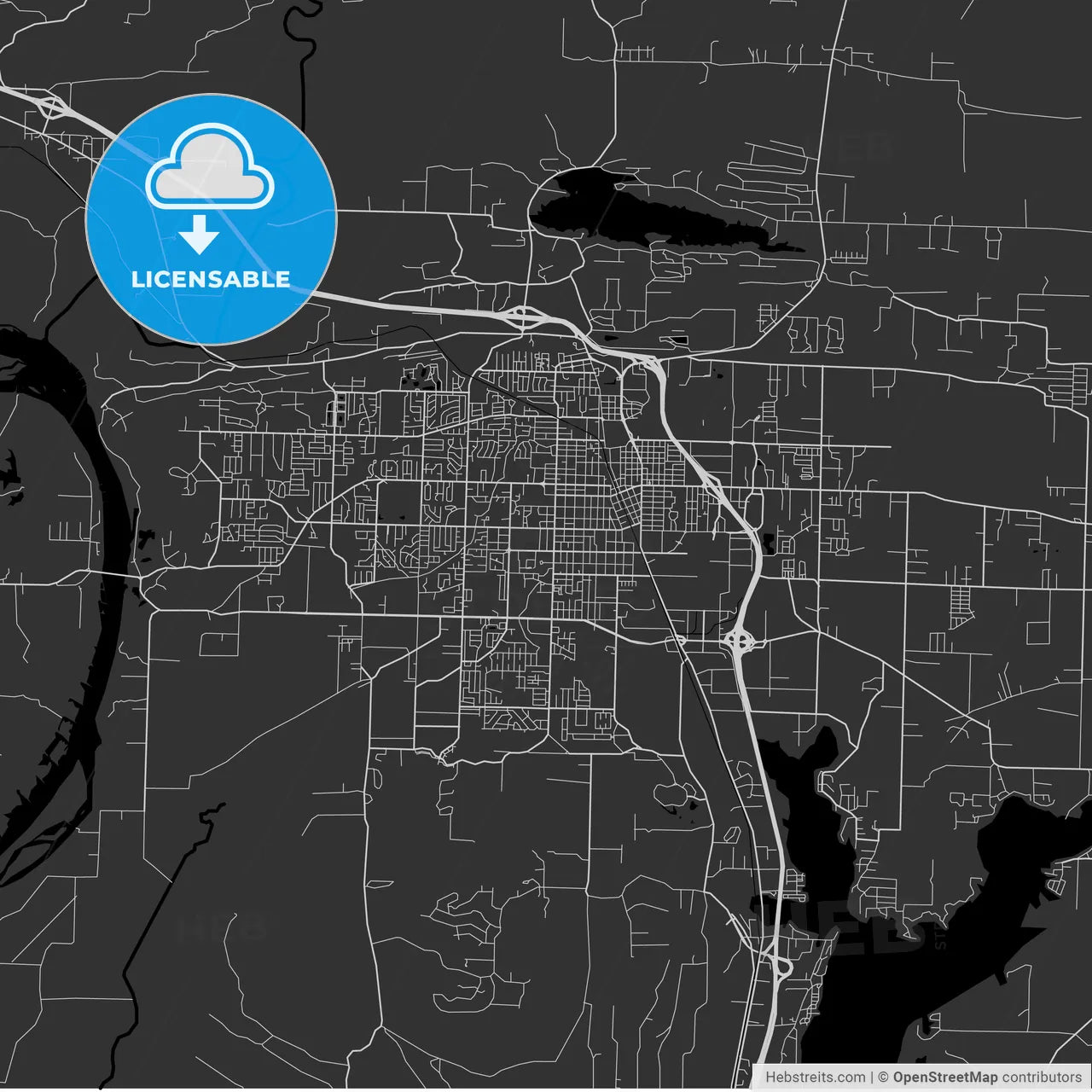Conway, Arkansas - Area Map - Dark