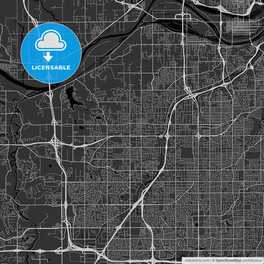 Shawnee, Kansas - Area Map - Dark