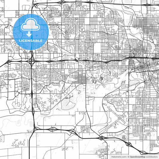 West Des Moines, Iowa - Area Map - Light