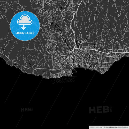 Santa Cruz, California - Area Map - Dark