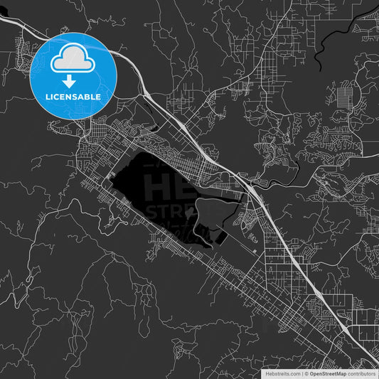 Lake Elsinore, California - Area Map - Dark