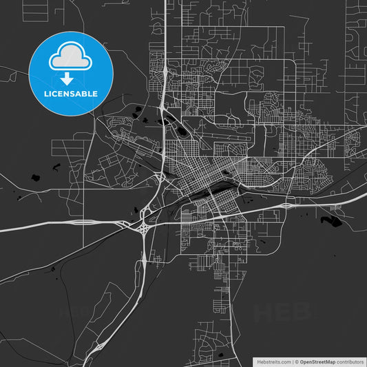 Cheyenne, Wyoming - Area Map - Dark