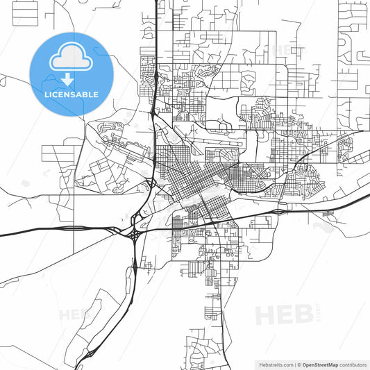 Cheyenne, Wyoming - Area Map - Light