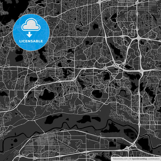 Eden Prairie, Minnesota - Area Map - Dark