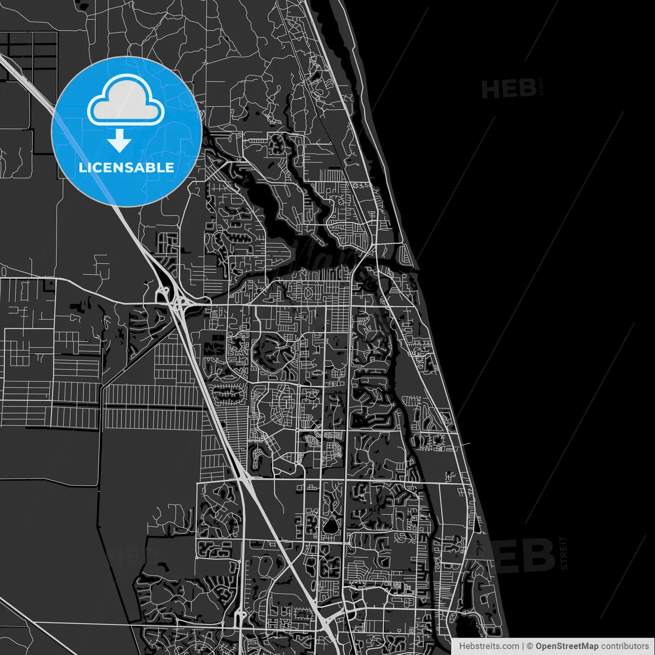 Jupiter, Florida - Area Map - Dark