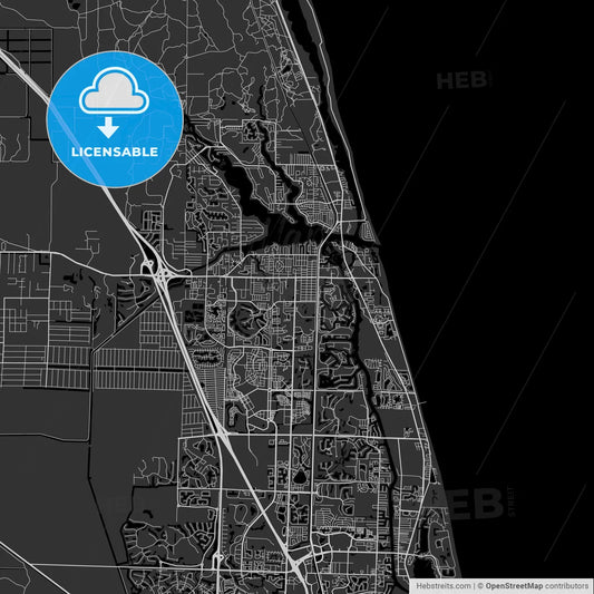 Jupiter, Florida - Area Map - Dark