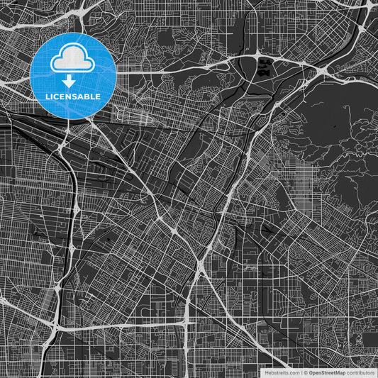 Pico Rivera, California - Area Map - Dark