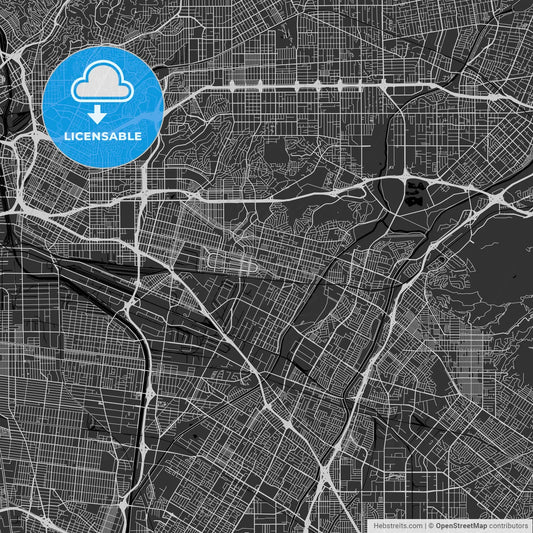 Montebello, California - Area Map - Dark