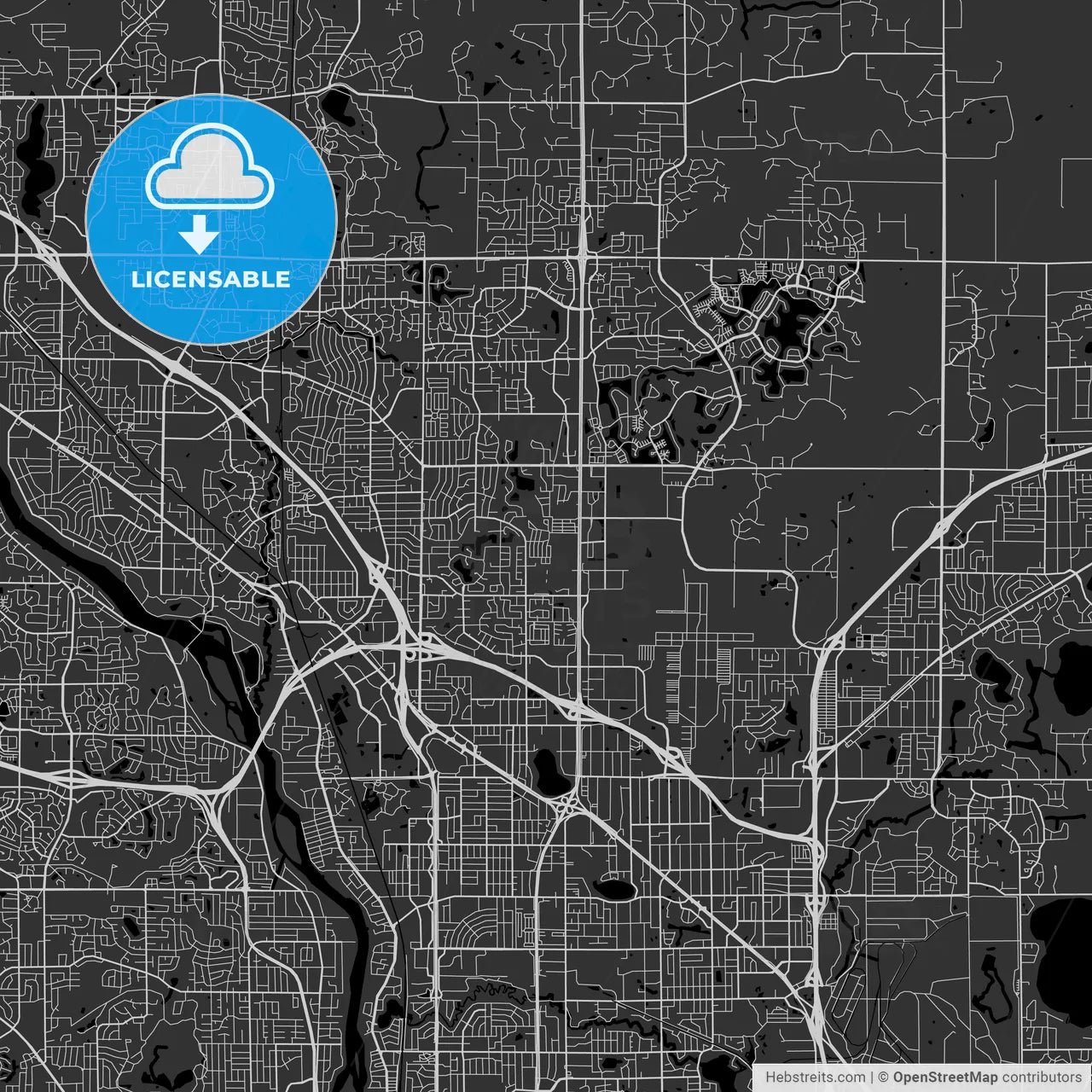 Blaine, Minnesota - Area Map - Dark