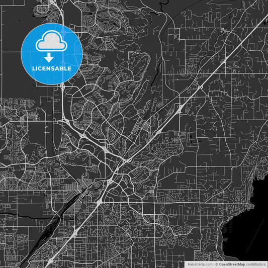Rocklin, California - Area Map - Dark