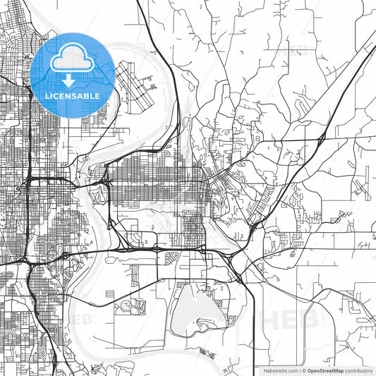 Council Bluffs, Iowa - Area Map - Light