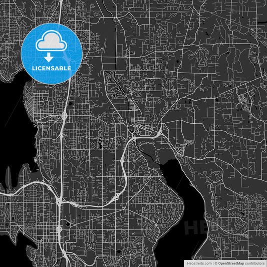 Redmond, Washington - Area Map - Dark