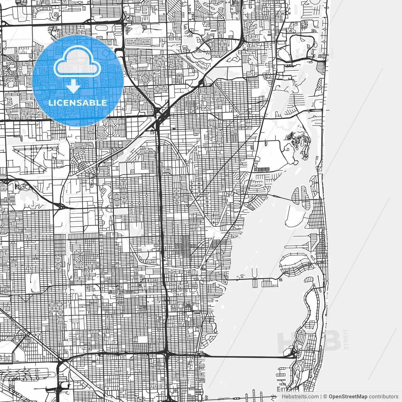 North Miami, Florida - Area Map - Light