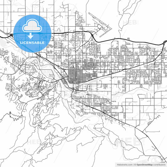 Grand Junction, Colorado - Area Map - Light