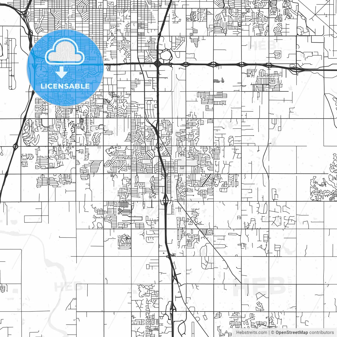 Moore, Oklahoma - Area Map - Light