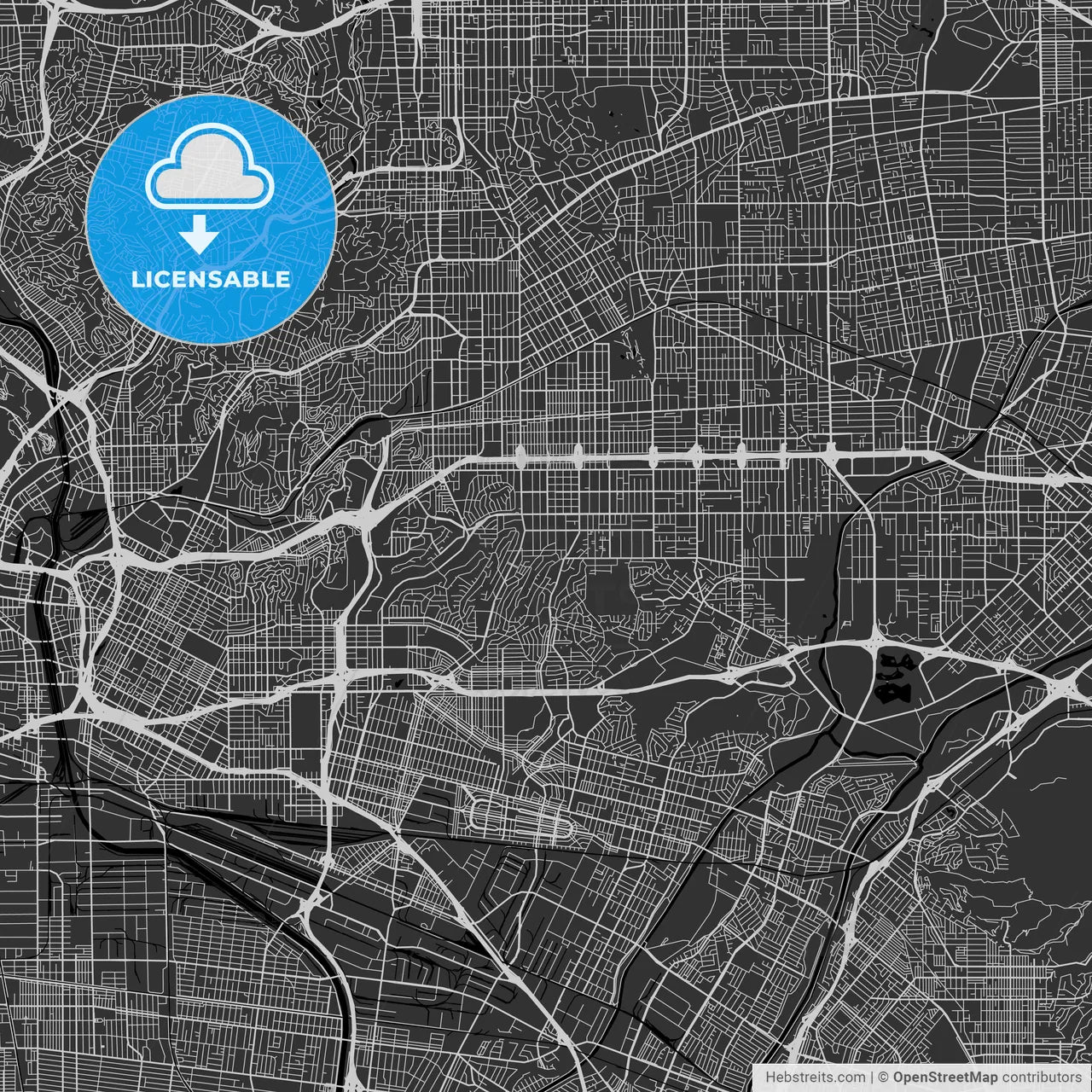 Monterey Park, California - Area Map - Dark