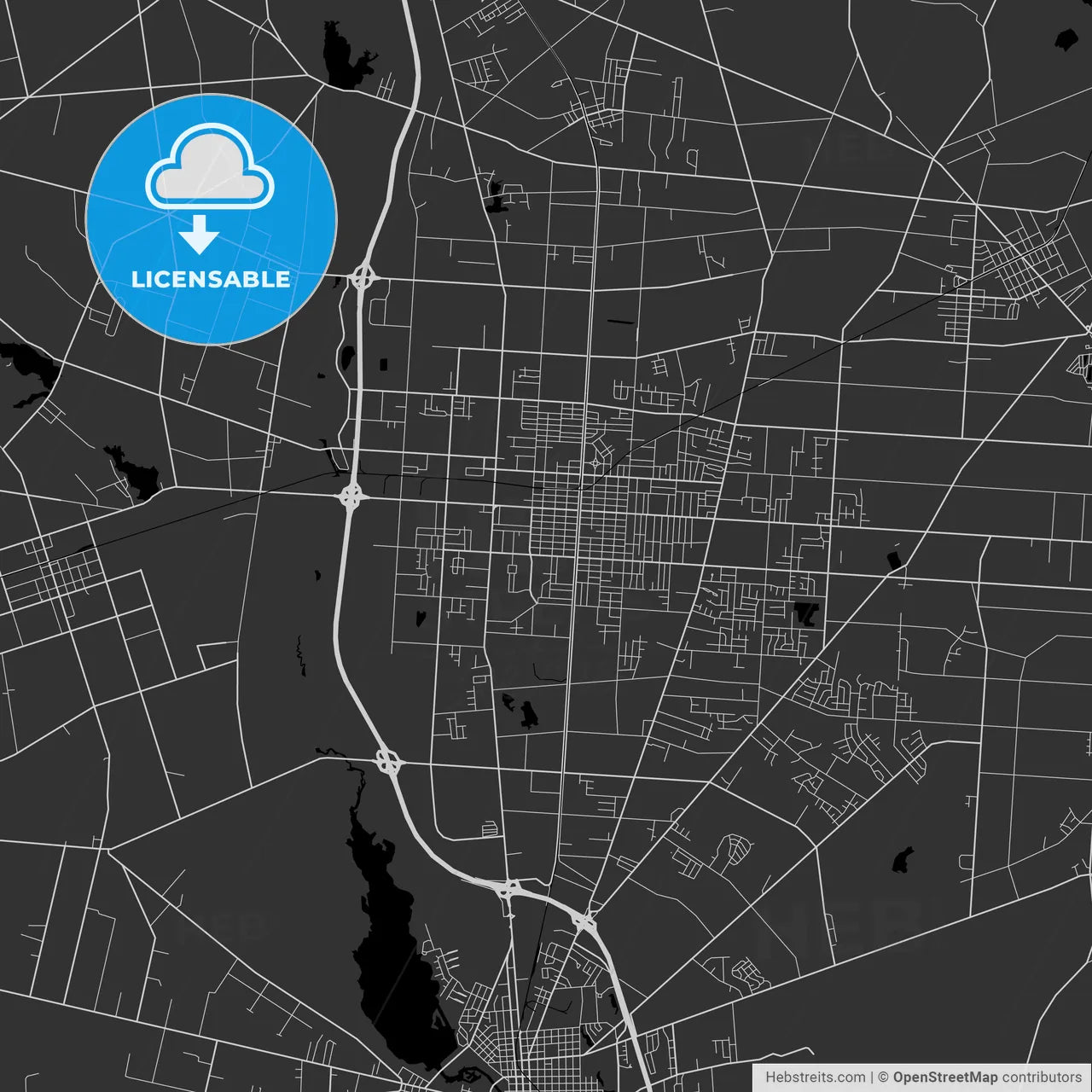 Vineland, New Jersey - Area Map - Dark