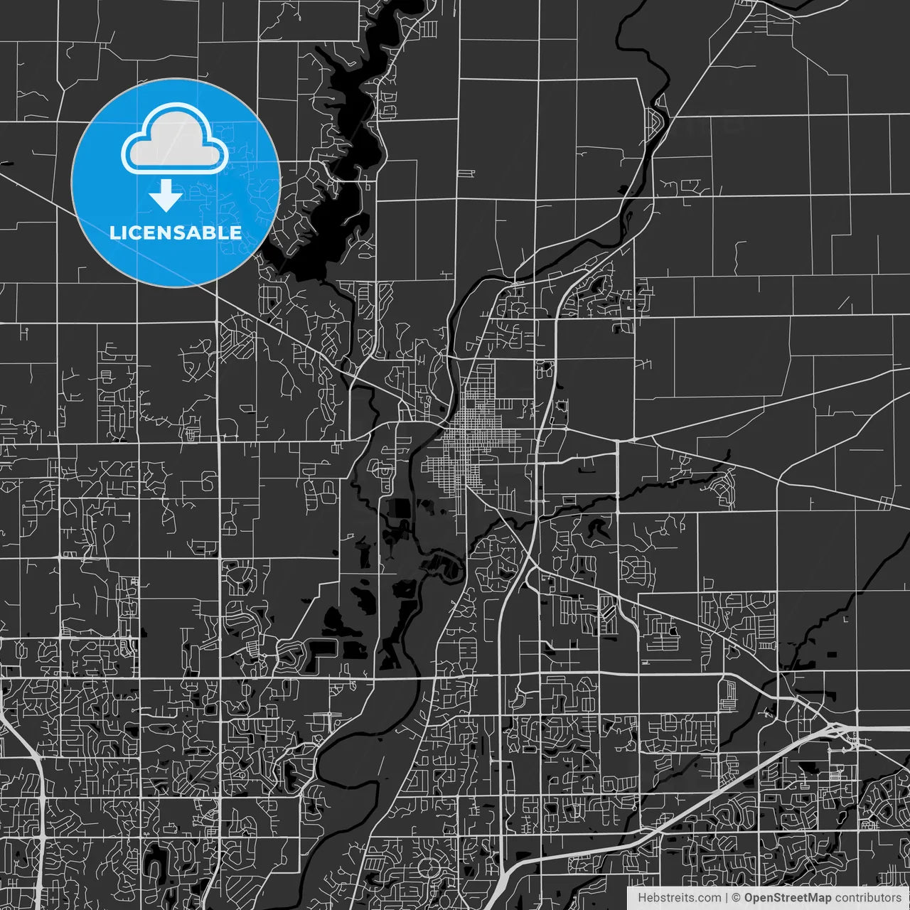 Noblesville, Indiana - Area Map - Dark