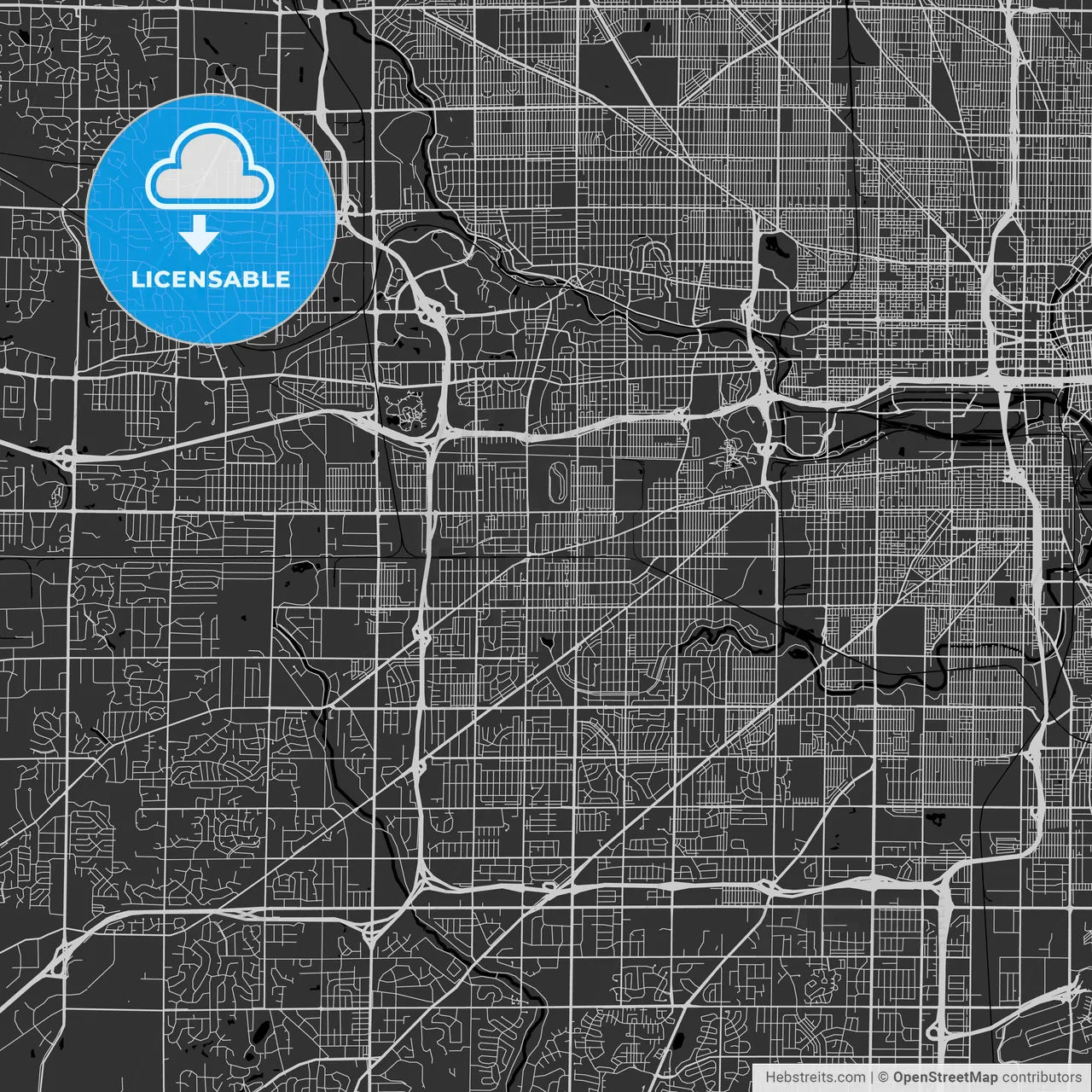 West Allis, Wisconsin - Area Map - Dark