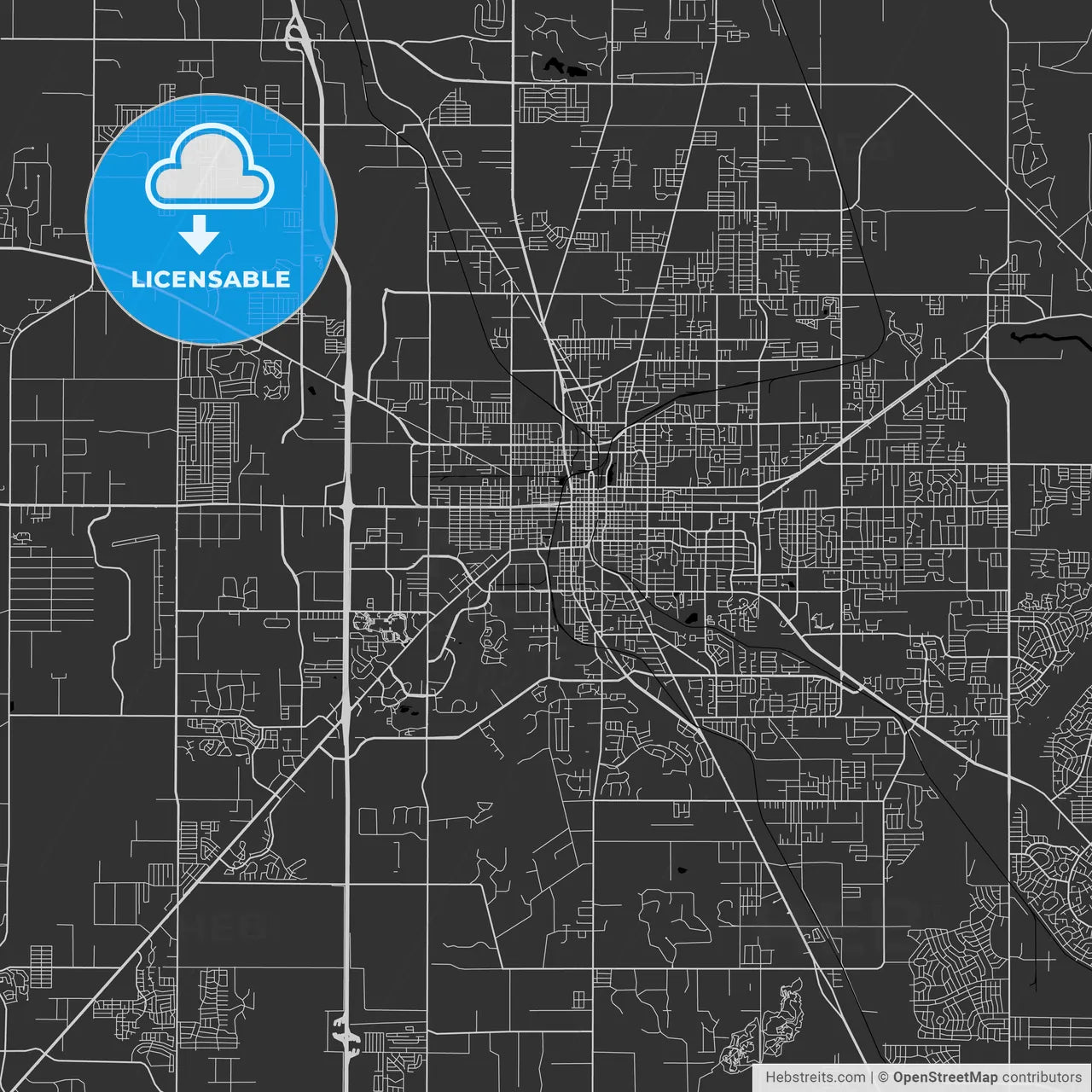 Ocala, Florida - Area Map - Dark