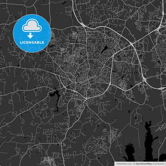 Chapel Hill, North Carolina - Area Map - Dark