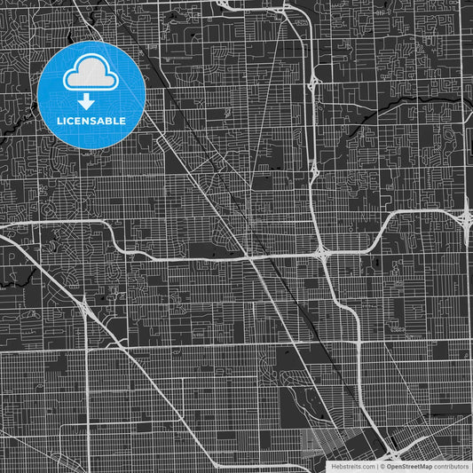 Royal Oak, Michigan - Area Map - Dark