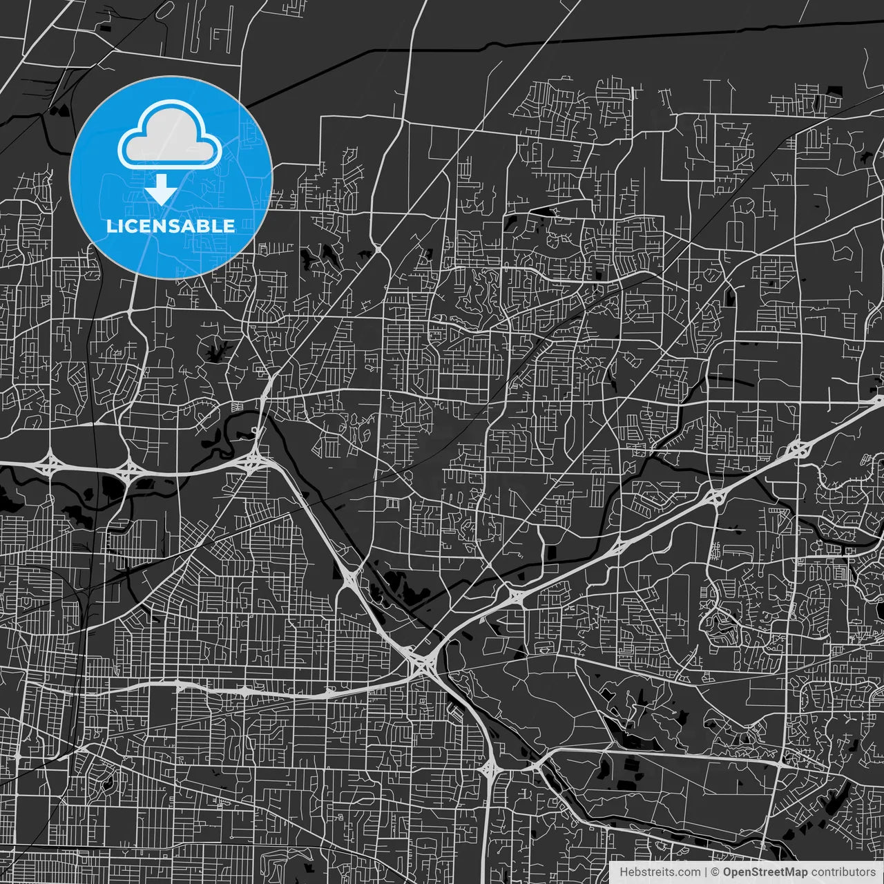 Bartlett, Tennessee - Area Map - Dark