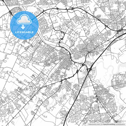 New Brunswick, New Jersey - Area Map - Light