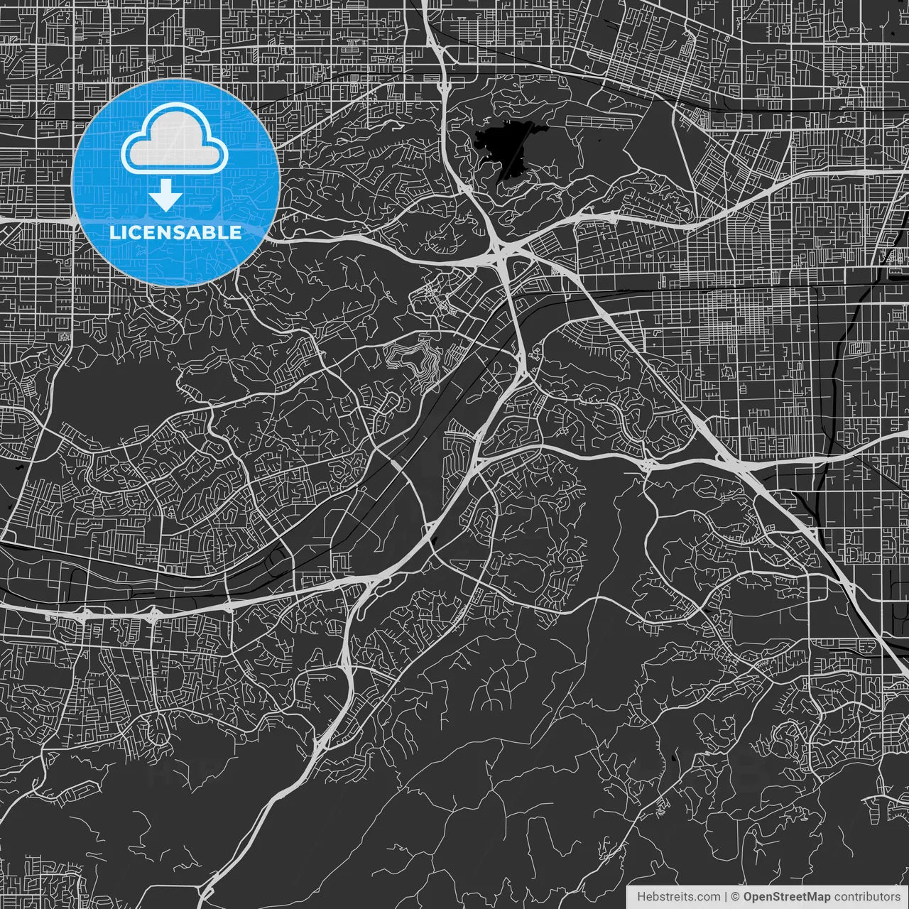 Diamond Bar, California - Area Map - Dark