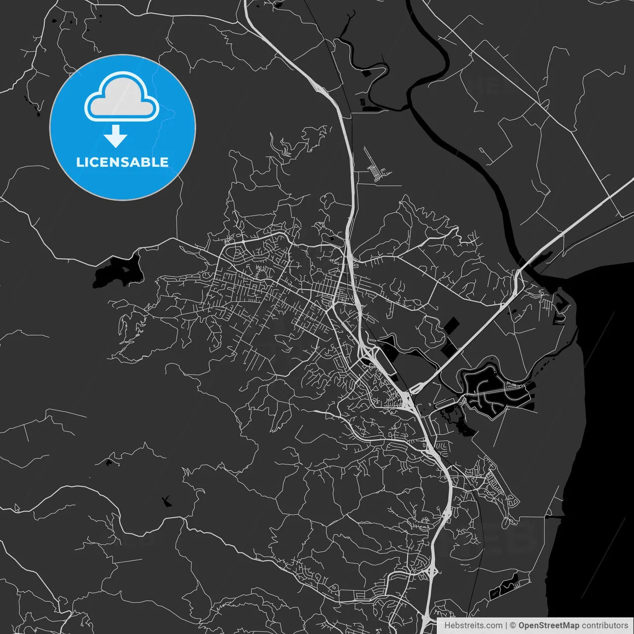 Novato, California - Area Map - Dark