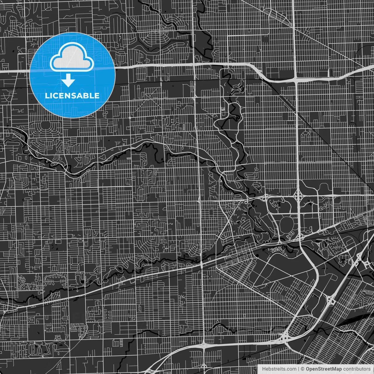 Dearborn Heights, Michigan - Area Map - Dark