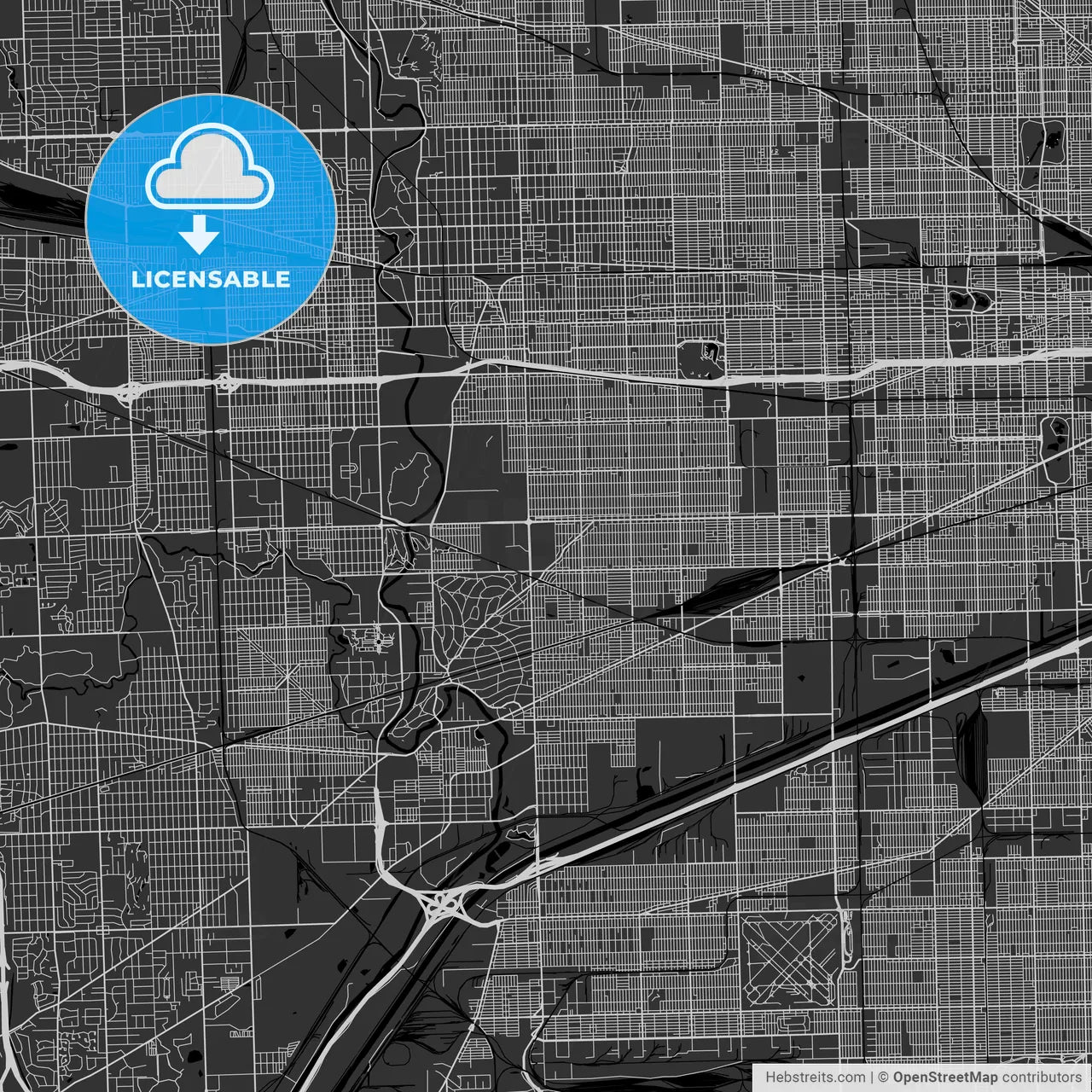 Berwyn, Illinois - Area Map - Dark