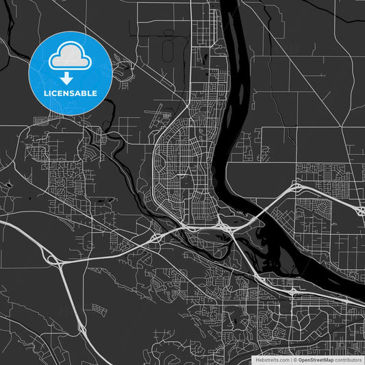 Richland, Washington - Area Map - Dark