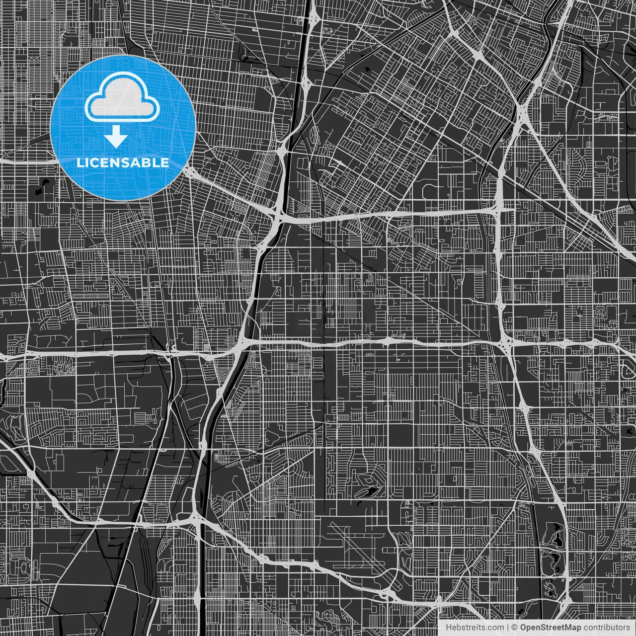 Paramount, California - Area Map - Dark
