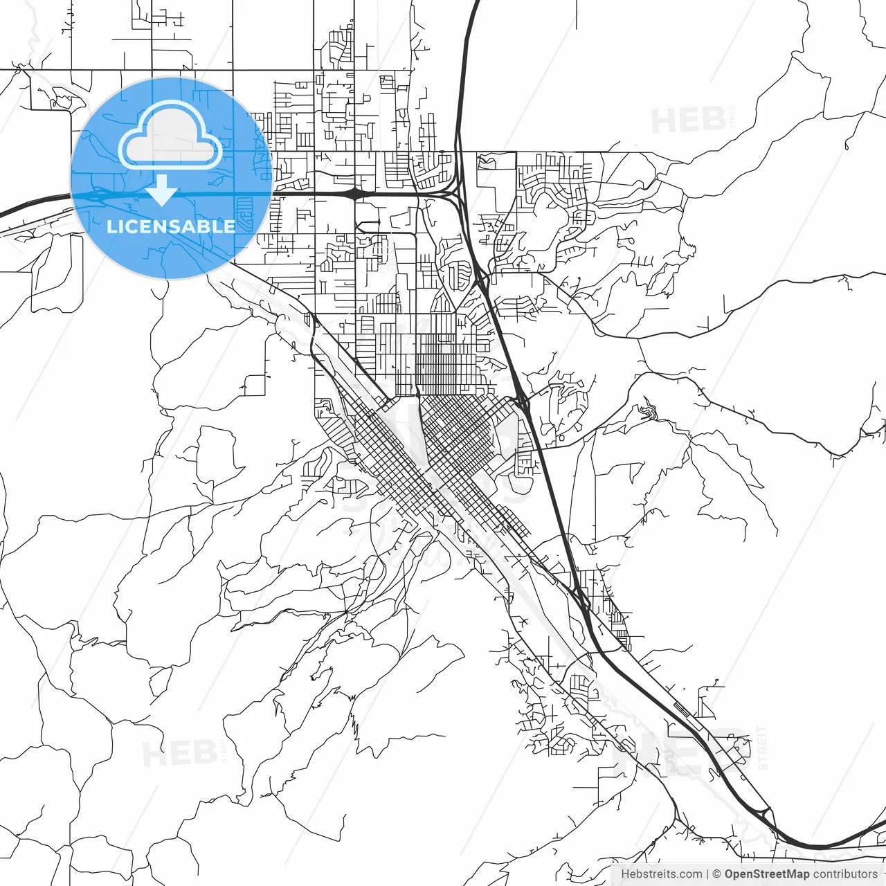 Pocatello, Idaho - Area Map - Light