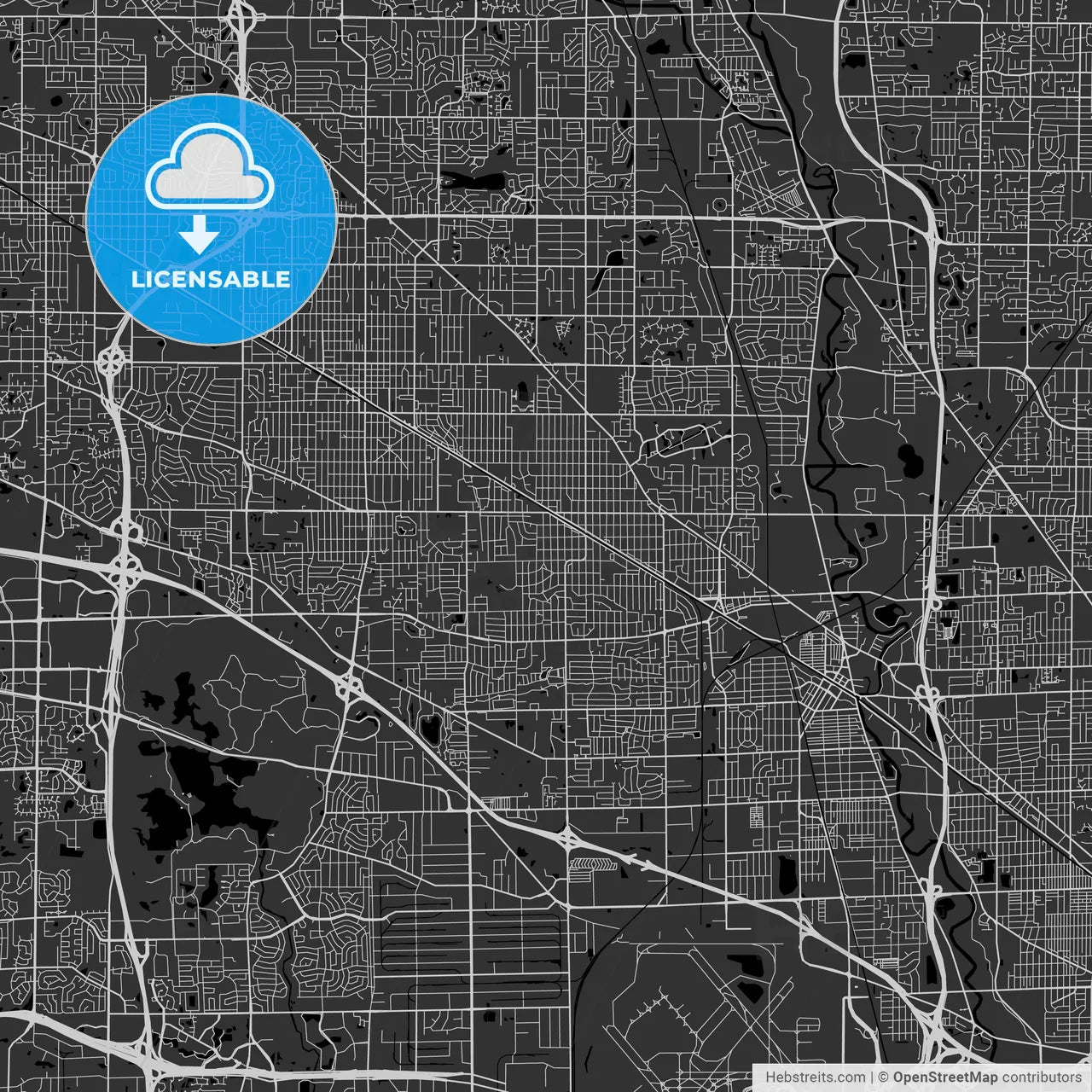 Mount Prospect, Illinois - Area Map - Dark