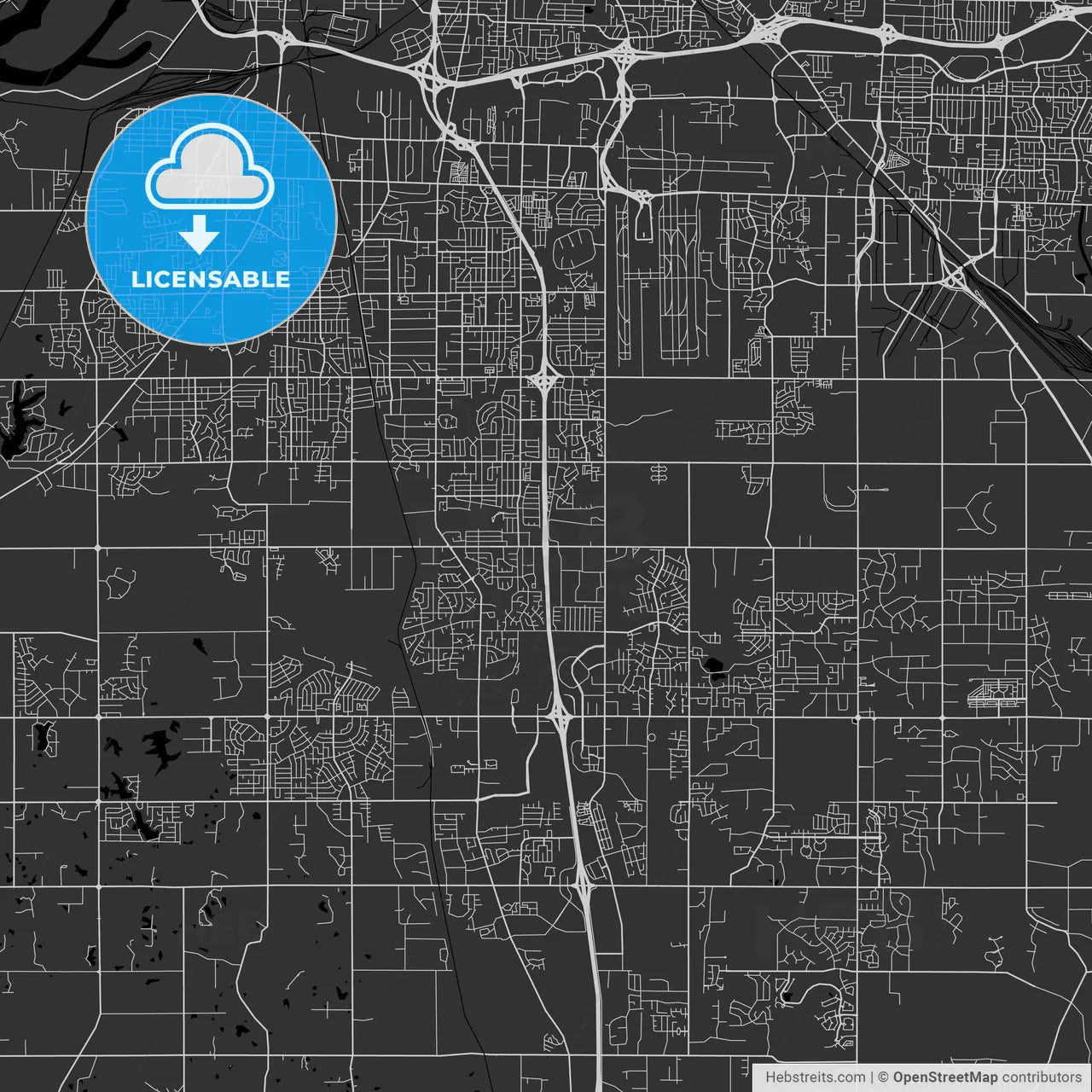 Southaven, Mississippi - Area Map - Dark