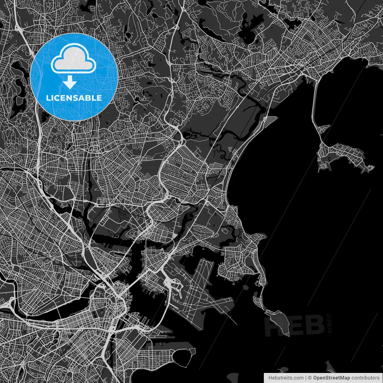 Revere, Massachusetts - Area Map - Dark