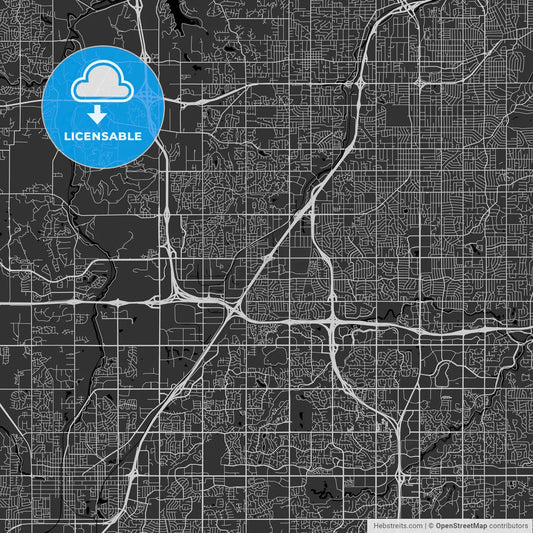 Lenexa, Kansas - Area Map - Dark