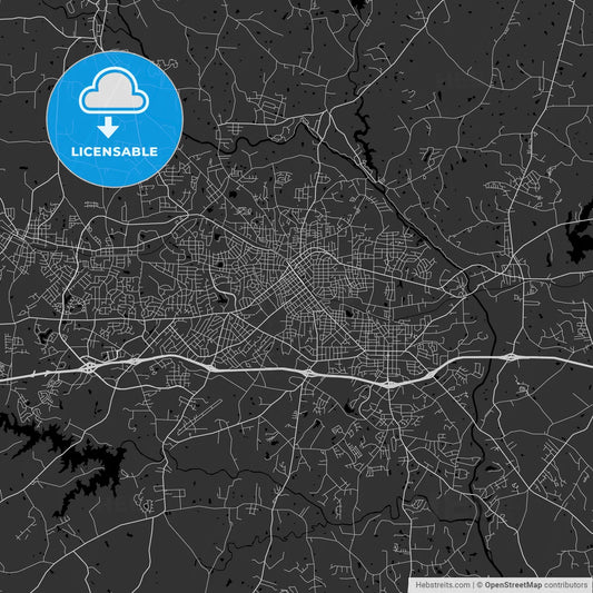 Burlington, North Carolina - Area Map - Dark