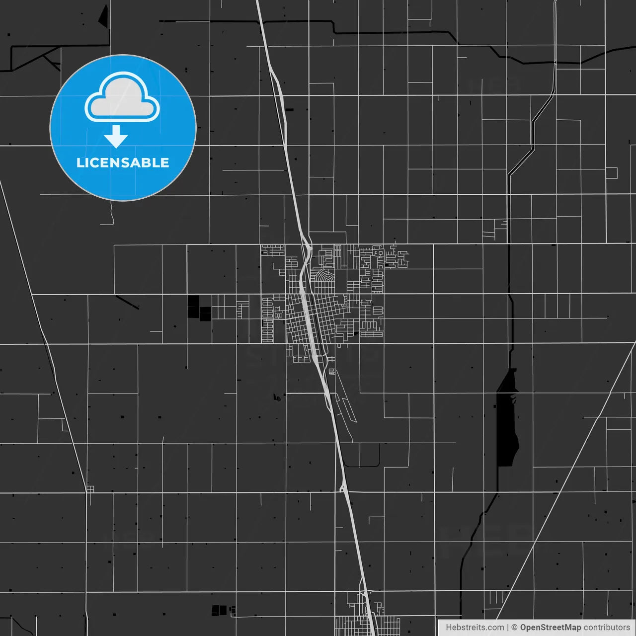 Delano, California - Area Map - Dark