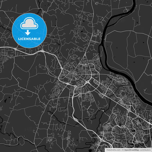 Leesburg, Virginia - Area Map - Dark