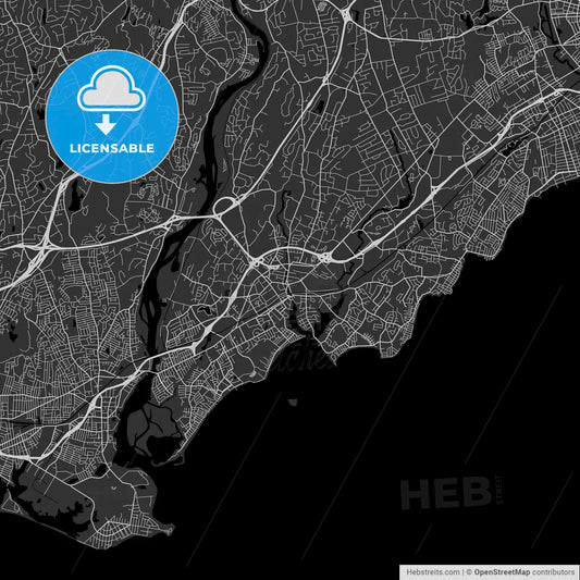 Milford, Connecticut - Area Map - Dark