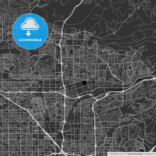 Placentia, California - Area Map - Dark