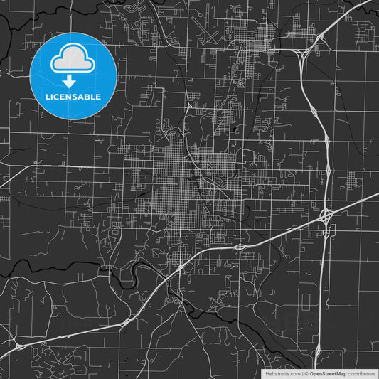 Joplin, Missouri - Area Map - Dark